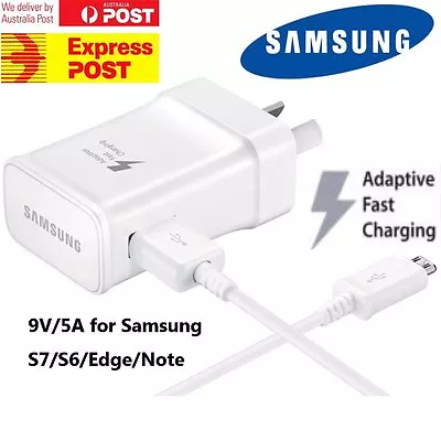 Genuine Samsung 5V/9V  Fast Charge USB  Wall Charger For Galaxy S6 S7 Edge • $29.90