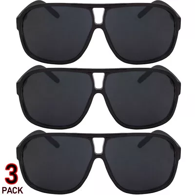 Sunglasses Mens OG Super Dark Aviator Style Sunglasses 3 OR 6 Pack New Look • $10.95