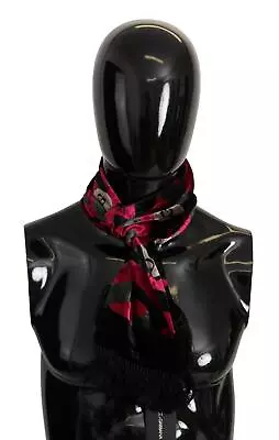 Dolce&Gabbana Men Multicolor Scarf Viscose Silk DG Logo Print Fringes Shawl Wrap • $245.52