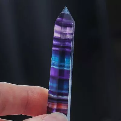 Natural Purple Quartz Crystal Point Hexagonal Wand Stone Obelisk Healing Reiki • $7.59