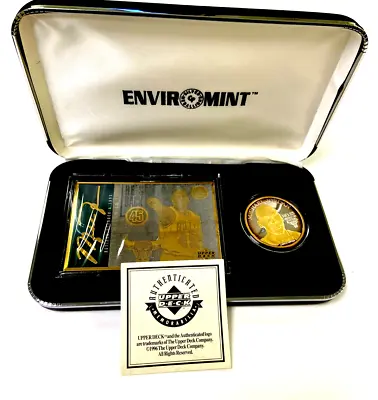 1995 UD /ENVIROMINT Michael Jordan Card/Silver Medallion 24Kt GOLD OVERLAY • $349.50