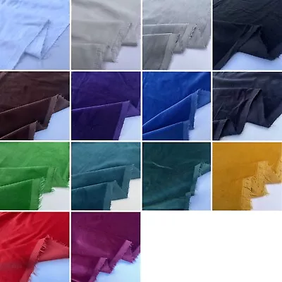 100% Cotton Velvet Plain Plush Pile Upholstery Clothing Costume Craft Fabric • £1.79