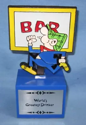 Vintage 1972 Avia Comical Trophy ~ Andy Capp ~ World's Greatest Drinker • $85