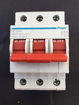 Hager SB399U 100A 3 Pole 3 Phase Isolator • £19.99