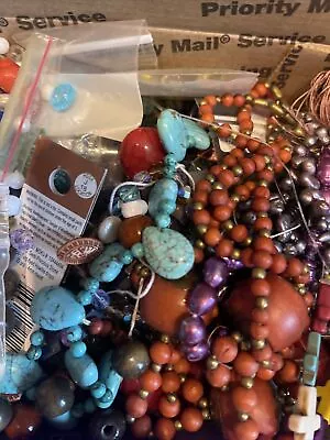 Huge Vintage To Now Jewelry Lot - Broken And Junk -for Craft 2 LBs-beads-lot 4 • $22.99