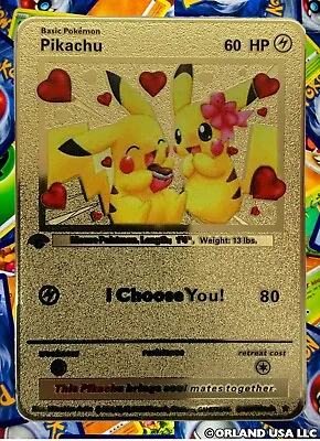 Pikachu I Choose You! Gold Metal Pokémon Card Collectible Gift • $10.99