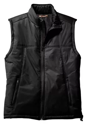 Harriton M795 Men's Essential Polyfill Full Zip Vest Zipping Pockets Blk M & XL • $11.99