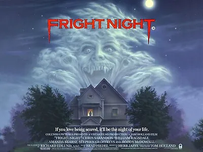 Fright Night 1985 UK Quad Poster Print 30x40  80s Horror Tom Holland Free P&P • £24.99