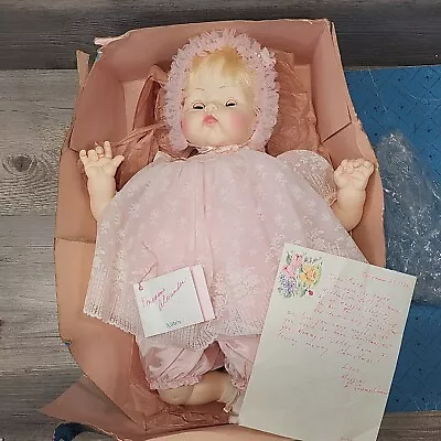 Vtg Madame Alexander Kitten Baby Doll Pink Original Dress & Bonnet Sleepy Eyes • $199.97