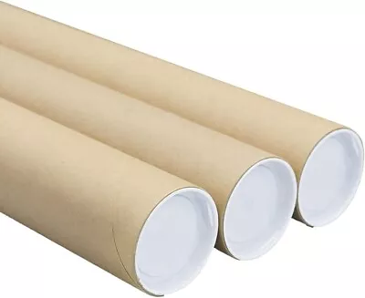 2  X 18   Kraft Mailing Tube & End Caps  (50/Case) Free Shipping • $78.96