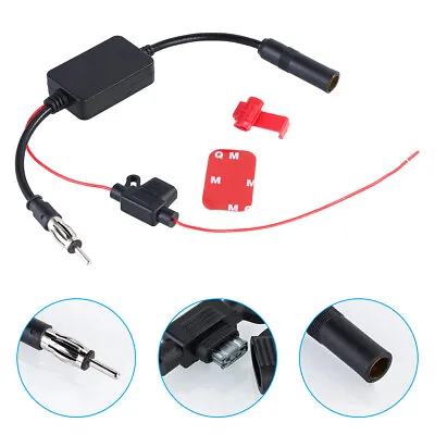 Car FM & AM Radio Antenna Signal Amplifier Aerial Signal Amp Booster 12V ANT-208 • £5.30