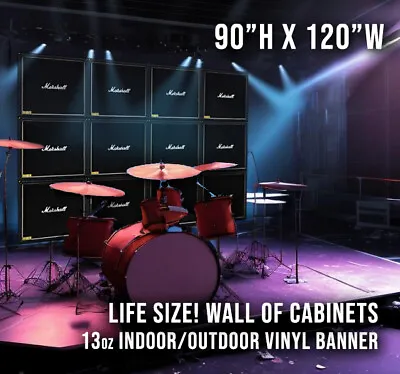 LIFE SIZE! Marshall Amplifiers 12 Cabinets Guitar Wall Vinyl Backdrop/Banner JCM • $195