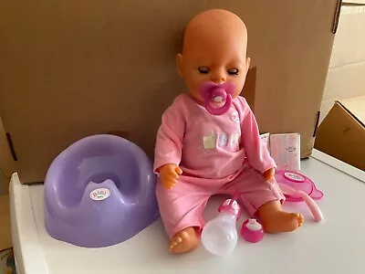 Vintage Zapf Creation Baby Born Doll With Dummy Potty And Feeding Accessories • £32.97