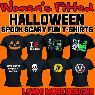 Halloween Women's T-Shirts Scary Spooky Fun Novelty T Shirts Cheap Costume Tees • $22.32