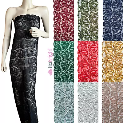 Lace Paisley Scalloped 4 Way Stretch Dressmaking Fabric- SQ839 By Tia Knight • £8.99