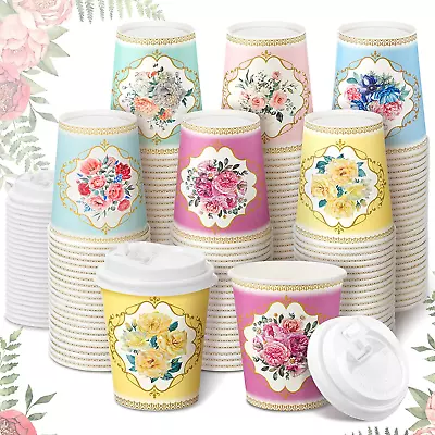 Karenhi 36 Pack 9 Oz Spring Floral Paper Cups Vintage Tea Party Cup Disposable C • $25.81