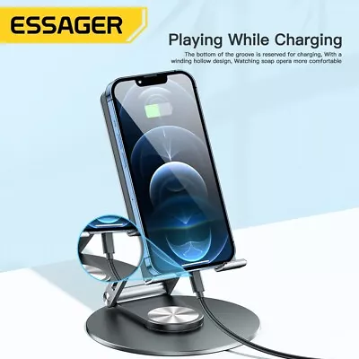 Tablet Stand 360° Rotation Adjustable Foldable Holders For IPad Phone Samsung • £15.40