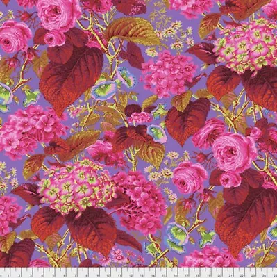 1/2 Metre Kaffe Fassett Rose And Hydrangea HOT Pink Cotton Quilting Fabric • £8.60