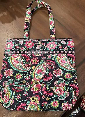 Vera Bradley Black & Pink & Green Paisley Tote • $14