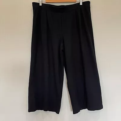 J Jill Ponte Full Leg Cropped Pants Women's Size L Stretch Black Casual Wide Leg • $20.98