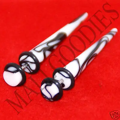 0109 Fake Faux Cheater Illusion Stretchers Tapers Exanders Plugs 2G White Marble • $7.95