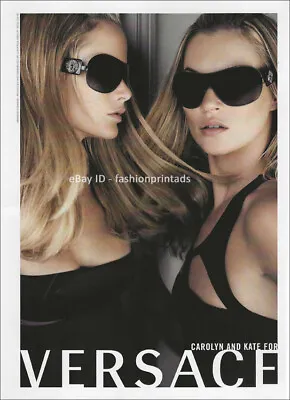 VERSACE Eyewear 1-Page Magazine PRINT AD Spring 2007 KATE MOSS Carolyn Murphy • $7