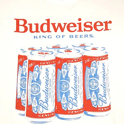 Budweiser Six Pack Beer T Shirt Mens Large Tall Lt White Bud Cerveza Nwt • $18.98