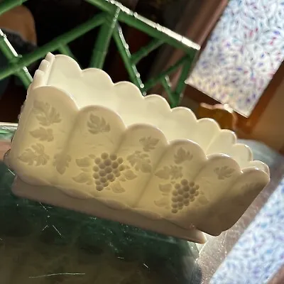 Vintage Westmoreland Milk Glass Window Sill Plant Box Paneled Grape Design 8 3/4 • $40