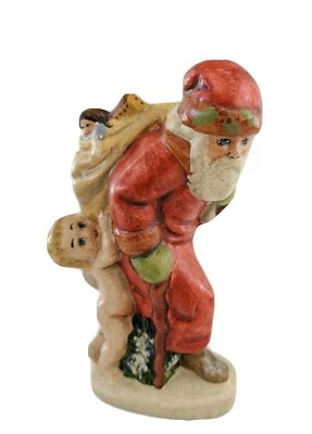 $269 • Buy Vaillancourt Chalkware #507Father Christmas With Angel Holding Sack Signed #1993