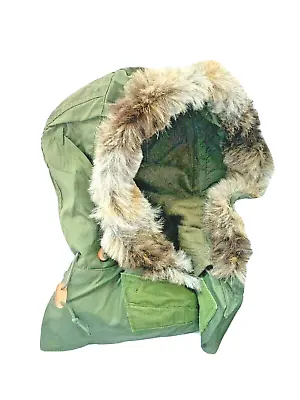 USA M65 FISHTAIL PARKA HOOD Modified Military Olive Wolf Style Faux Fur NEW VTG • £68.75