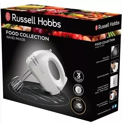 Russell Hobbs Food Collection Electric Hand Mixer 6 Speed 125W 14451 White • £19.35