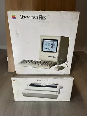 1986 Apple MacIntosh Plus Computer W/Apple Image Writer II Printer KeyBoardEtc • $3500