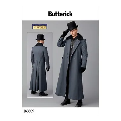 Butterick Sewing Pattern 6609 Mens 46-52 Coat Greatcoat With Collar Circa 1814 • $16.50