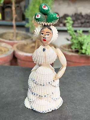 1950's Vintage Old Handmade Painted Sea Shell Woman Figurine Decorative Doll • $159