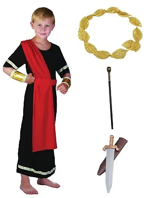 £8 • Buy Boys Kids Roman Emperor Costume Ancient Greek Caesar Toga +opt Accessories