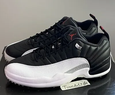 DS Nike Air Jordan 12 Low Golf Shoes Sz12 Black/White 1 Playoffs 4 Xi DH4120 010 • $210