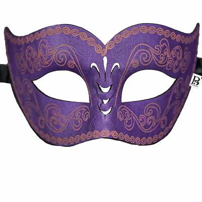 Mens Leather Masquerade Mask For Masquerade Ball Wedding Mardi Gras Halloween Co • $13.95
