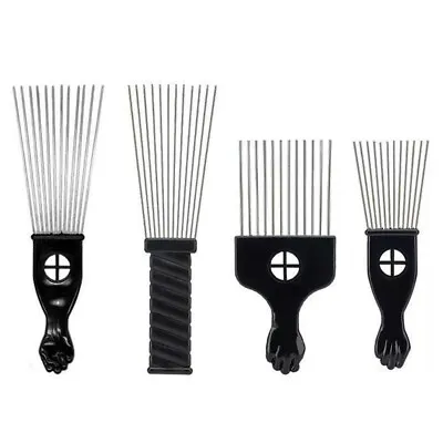 $4.29 • Buy Metal Afro Comb African American Pick Comb Hair Brush Hairdressing Black