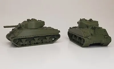 2 Pack - HO Scale - US M4 Sherman Tank - Olive Green 1:87 Scale Mini Model Army • $11.89