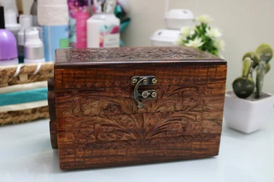 £35 • Buy Handmade Wooden Jewellery Box With Compartments/drawers/floors, Storage Box.