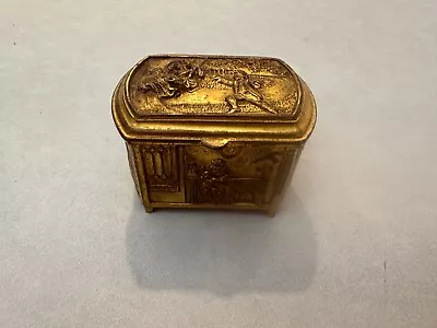 Vintage Brass Gold Sewing Kit Holder Box - Decorative Brass Box • $0.99