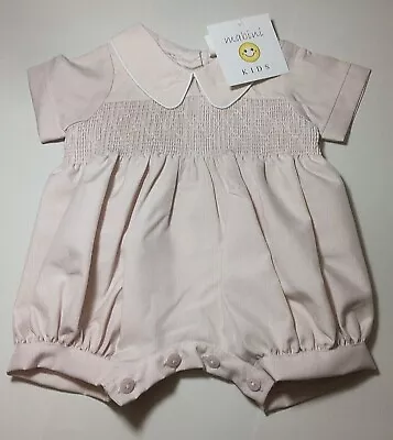 £16.99 • Buy Baby Boy Smocked Romper Christening Cream Cotton Spanish Style 0 - 2 Years