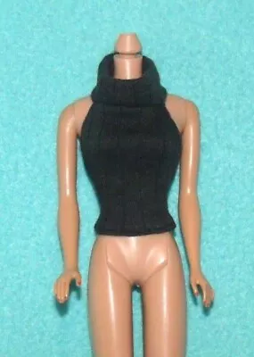 Vintage Maddie Mod Barbie Clone Ribbed Halter Top In Black • $5.99