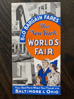 $0.99 • Buy 1939 New York World's Fair Fold-out Travel Brochure - B&O Rail Road