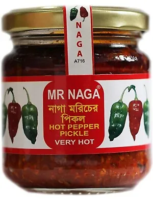 Mr Naga Very Hot Pepper Pickle - Naga Chilli Pepper Pickle - 190g - FREE P&P • £8.50