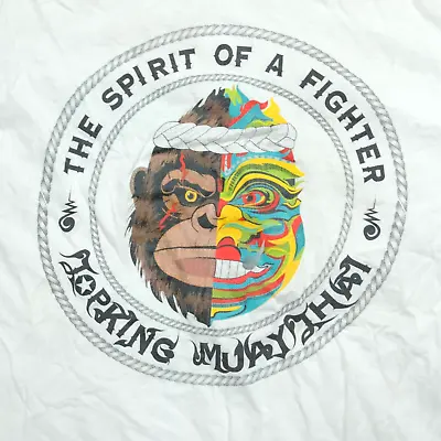 Top King Boxing Shirt Men Medium White The Spirit Of A Fighter Muay Thai Gorilla • $15.95