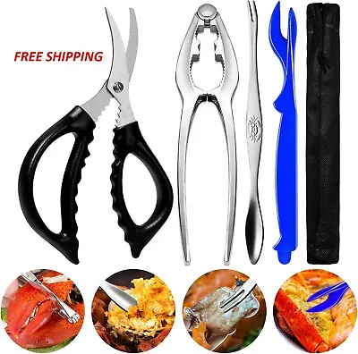 $13.50 • Buy Crab Crackers And Tools Stainless Steel Lobster Crackers And Picks Set Forks Nut