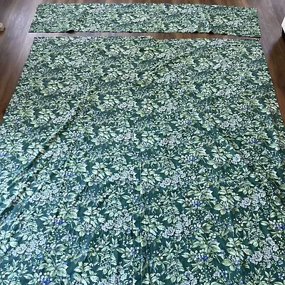 Vintage Pair Of Laura Ashley Cotton Blend Cottage-core Curtain Panels & Valance • $58.65