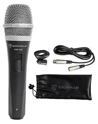 Rockville RMP-XLR Dynamic Cardioid Professional Microphone W/10' XLR Cable+Clip • $16.95