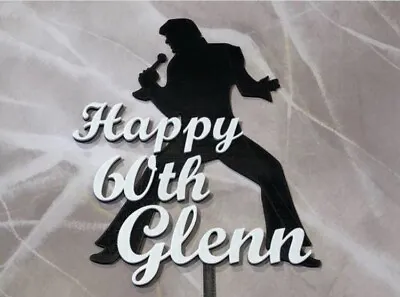 Elvis Silhouette Custom Cake Topper Personalized • $15.99